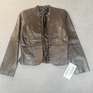 Chadwick’s Vinatge Women’s Brown Leather Jacket/Coat No Collar- Size 4 - NWT